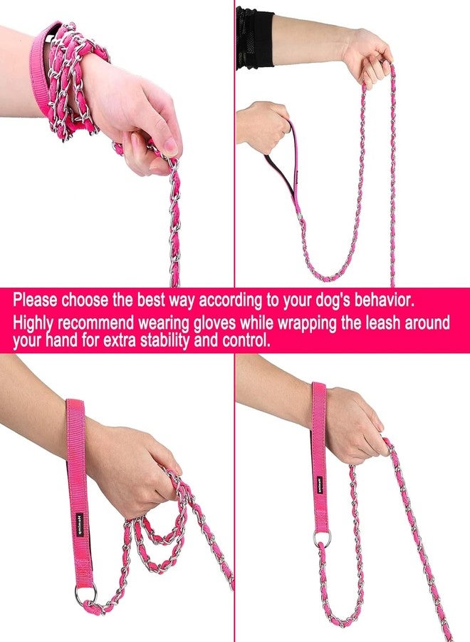 HOMIMP Chew Proof Dog Leash for Medium Large Dogs, Reflective 6 FT Heavy Duty Metal Chain Dog Leashes with Soft Padded Handle, Anti Bite Durable Rope Leashes for Pitbull, Non Chewable - Image 5